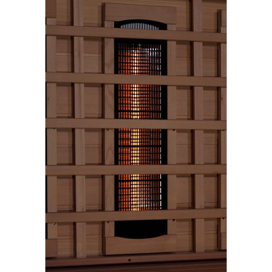 Golden Designs 2-Person Full Spectrum PureTech™ Near Zero EMF Infrared Sauna with Himalayan Salt Bar - ShopHubDepot