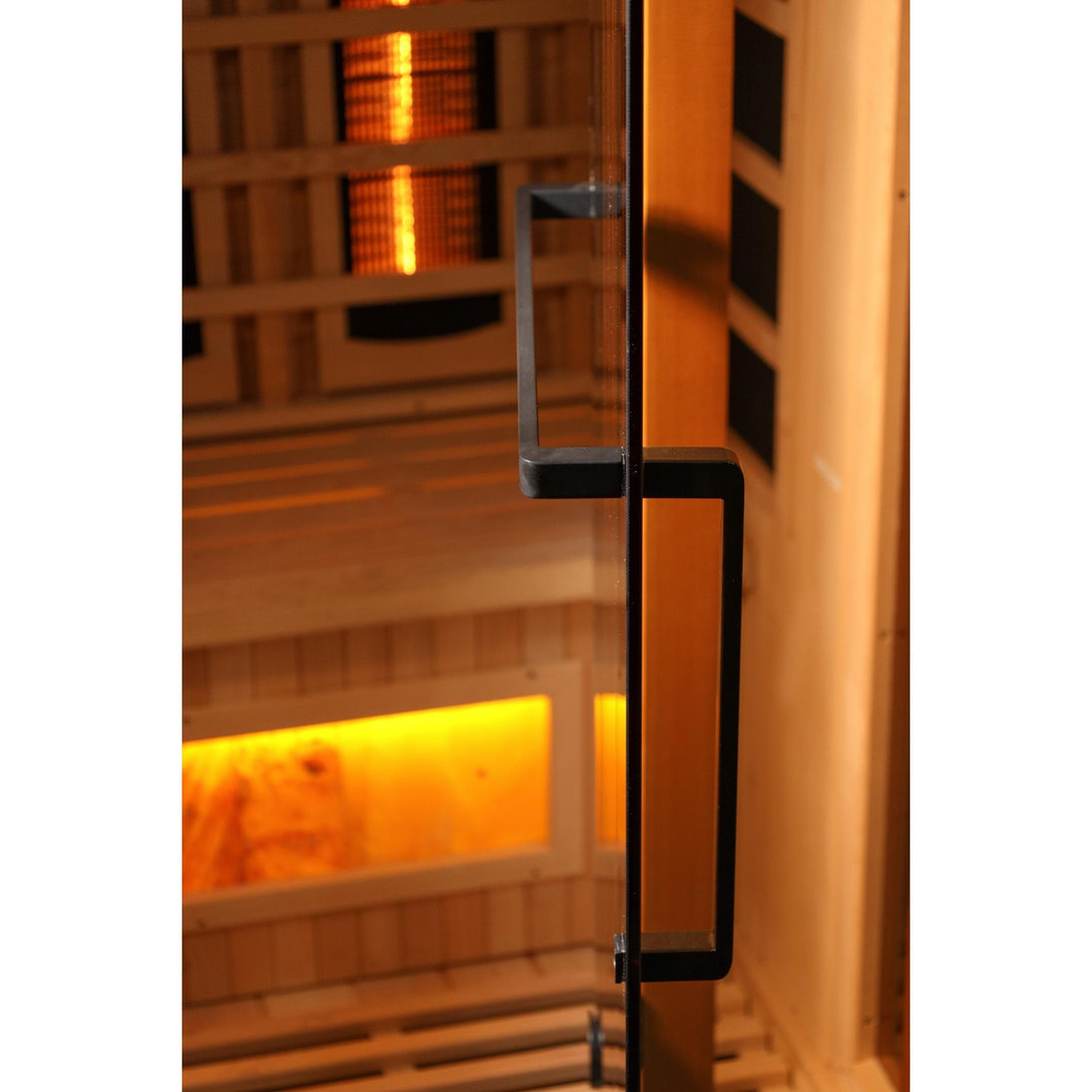 Golden Designs 2-Person Full Spectrum PureTech™ Near Zero EMF Infrared Sauna with Himalayan Salt Bar