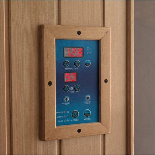 Golden Designs 3-Person Corner Full Spectrum PureTech™ Near Zero EMF Infrared Sauna with Himalayan Salt Bar - GDI-8035-02 - ShopHubDepot