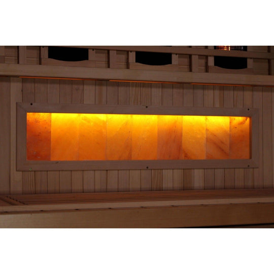 Golden Designs 4-Person Full Spectrum PureTech™ Near Zero EMF Infrared Sauna with Himalayan Salt Bar - ShopHubDepot