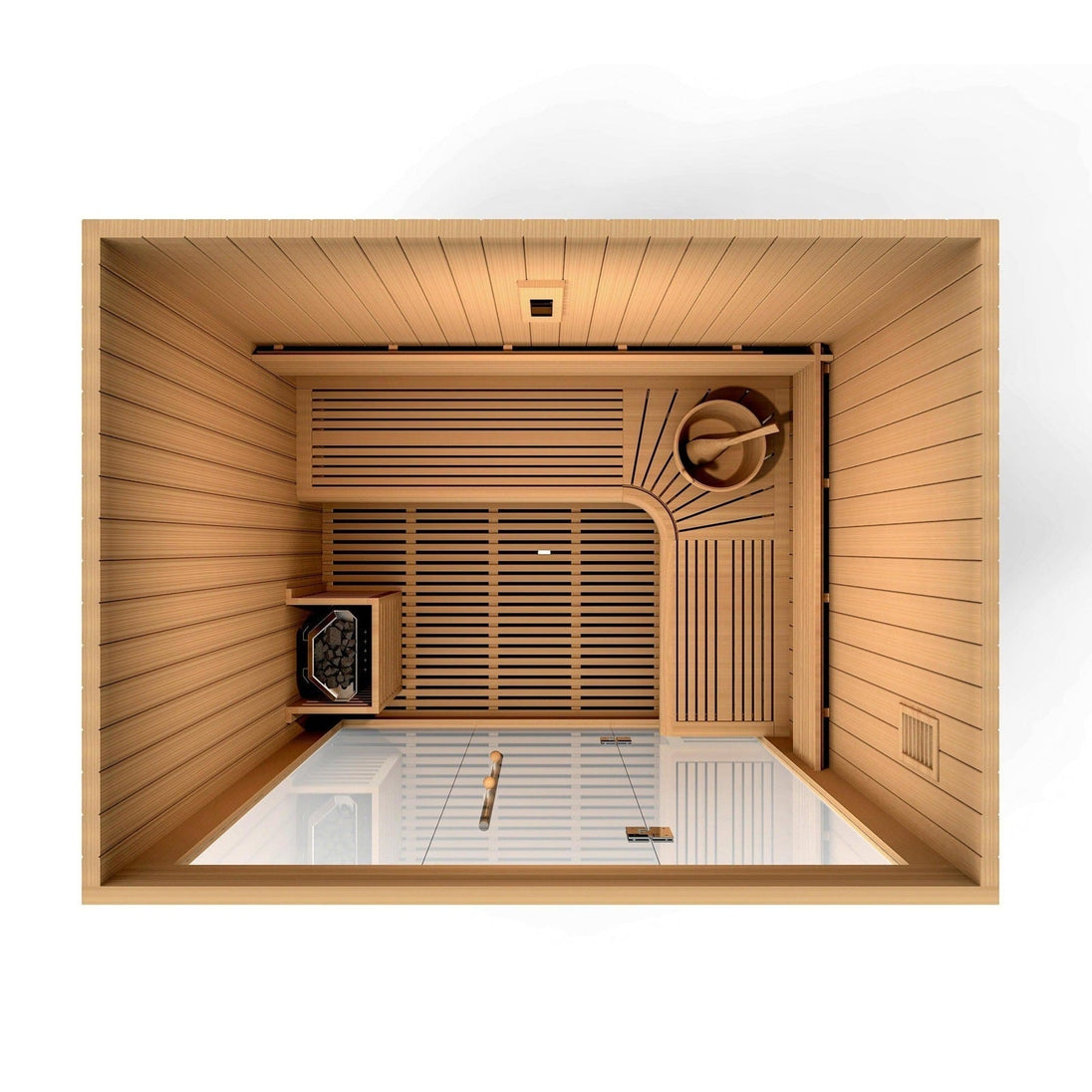 Golden Designs Copenhagen Edition 3 Person Traditional Steam Sauna - Canadian Red Cedar - ShopHubDepot