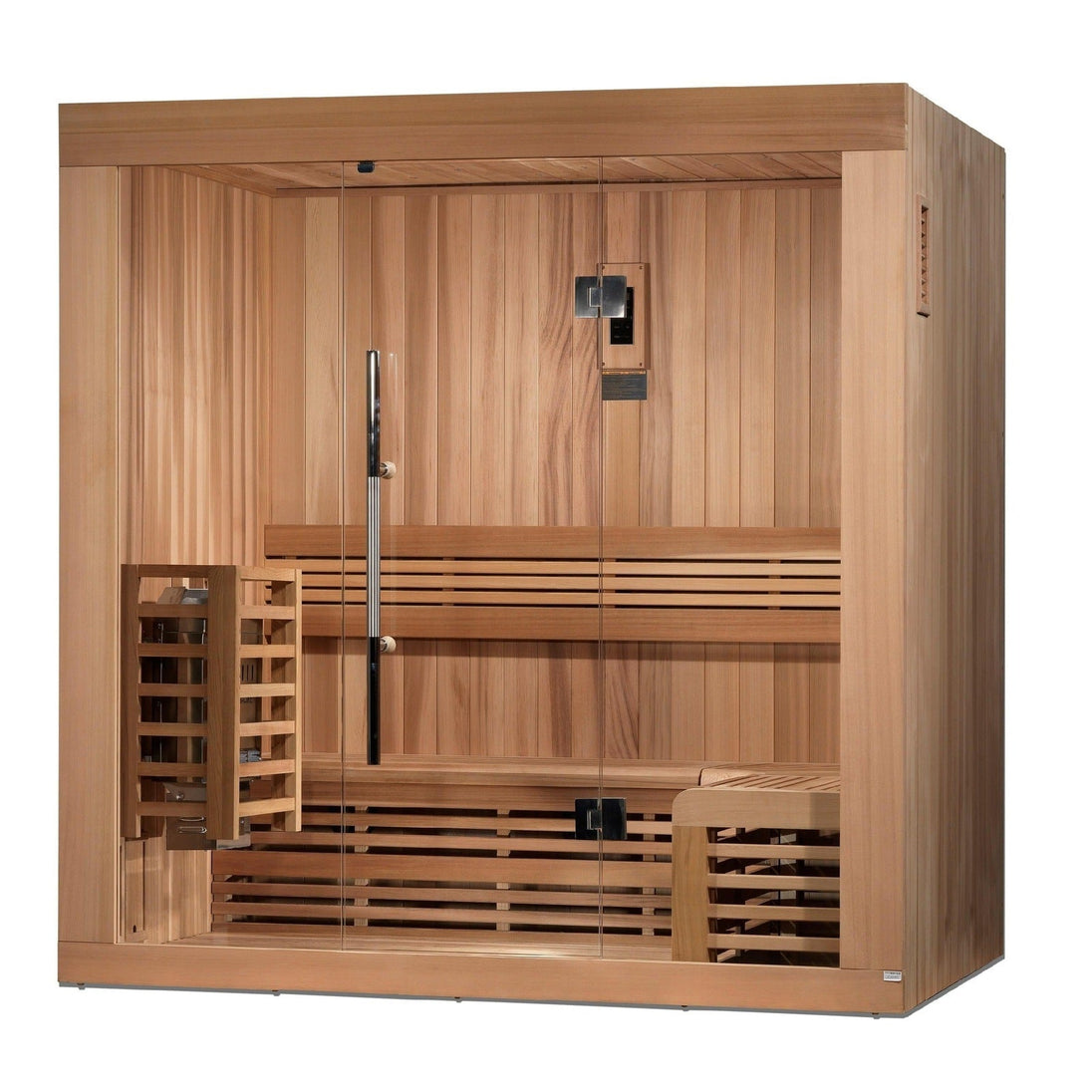 Golden Designs Copenhagen Edition 3 Person Traditional Steam Sauna - Canadian Red Cedar - ShopHubDepot