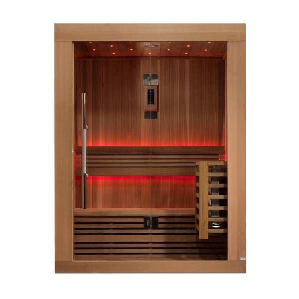 Golden Designs Sundsvall Edition 2 Person Traditional Steam Sauna - Canadian Red Cedar - ShopHubDepot