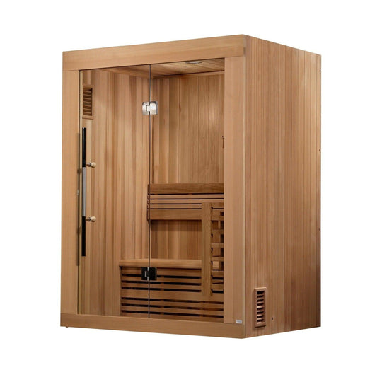 Golden Designs Sundsvall Edition 2 Person Traditional Steam Sauna - Canadian Red Cedar - ShopHubDepot