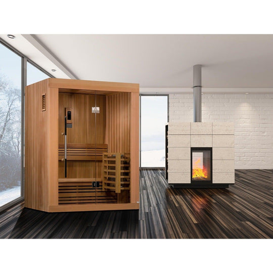 Golden Designs Sundsvall Edition 2 Person Traditional Steam Sauna - Canadian Red Cedar - ShopHubDepot