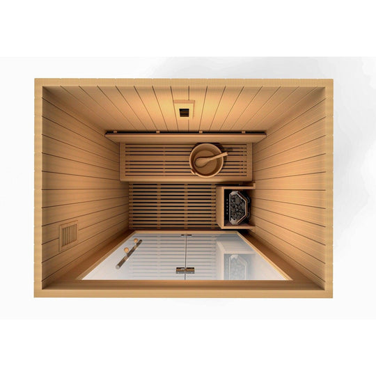 Golden Designs Sundsvall Edition 2 Person Traditional Steam Sauna - Canadian Red Cedar - ShopHubDepot