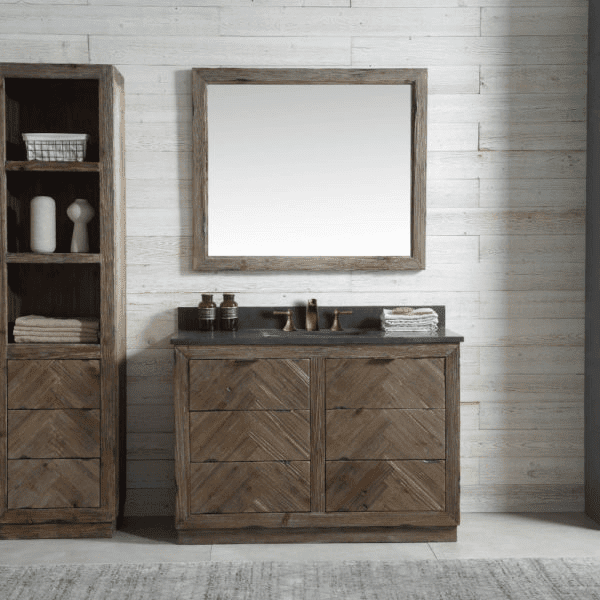 Legion Furniture WH8548 48 Inch Wood Vanity in Brown with Marble WH5148 Top, No Faucet - ShopHubDepot