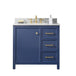 Legion Furniture 36" Blue Finish Sink Vanity Cabinet With Carrara White Top WLF2136-B - ShopHubDepot