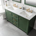 Legion Furniture 60" Vogue Green Finish Double Sink Vanity Cabinet With Carrara White Top WLF2160DVG - ShopHubDepot