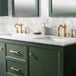 Legion Furniture 60" Vogue Green Finish Double Sink Vanity Cabinet With Carrara White Top WLF2160DVG - ShopHubDepot