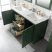 Legion Furniture 60" Vogue Green Finish Double Sink Vanity Cabinet With Carrara White Top WLF2160DVG - ShopHubDepot