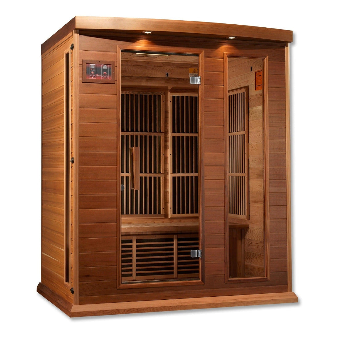 Maxxus 3-Person Low EMF (Under 8MG) FAR Infrared Sauna (Canadian Red Cedar) - MX-K306-01-CED - ShopHubDepot