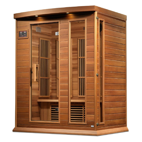 Maxxus 3-Person Near Zero EMF Under 2MG FAR Infrared Sauna Canadian Red Cedar