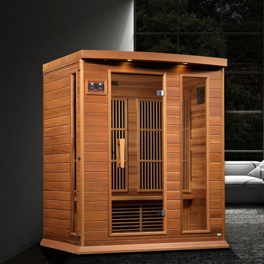 Maxxus 3-Person Near Zero EMF Under 2MG FAR Infrared Sauna Canadian Red Cedar