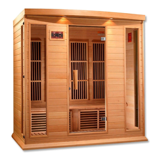 Maxxus 4-Person Low EMF (Under 8MG) FAR Infrared Sauna (Canadian Hemlock) - ShopHubDepot