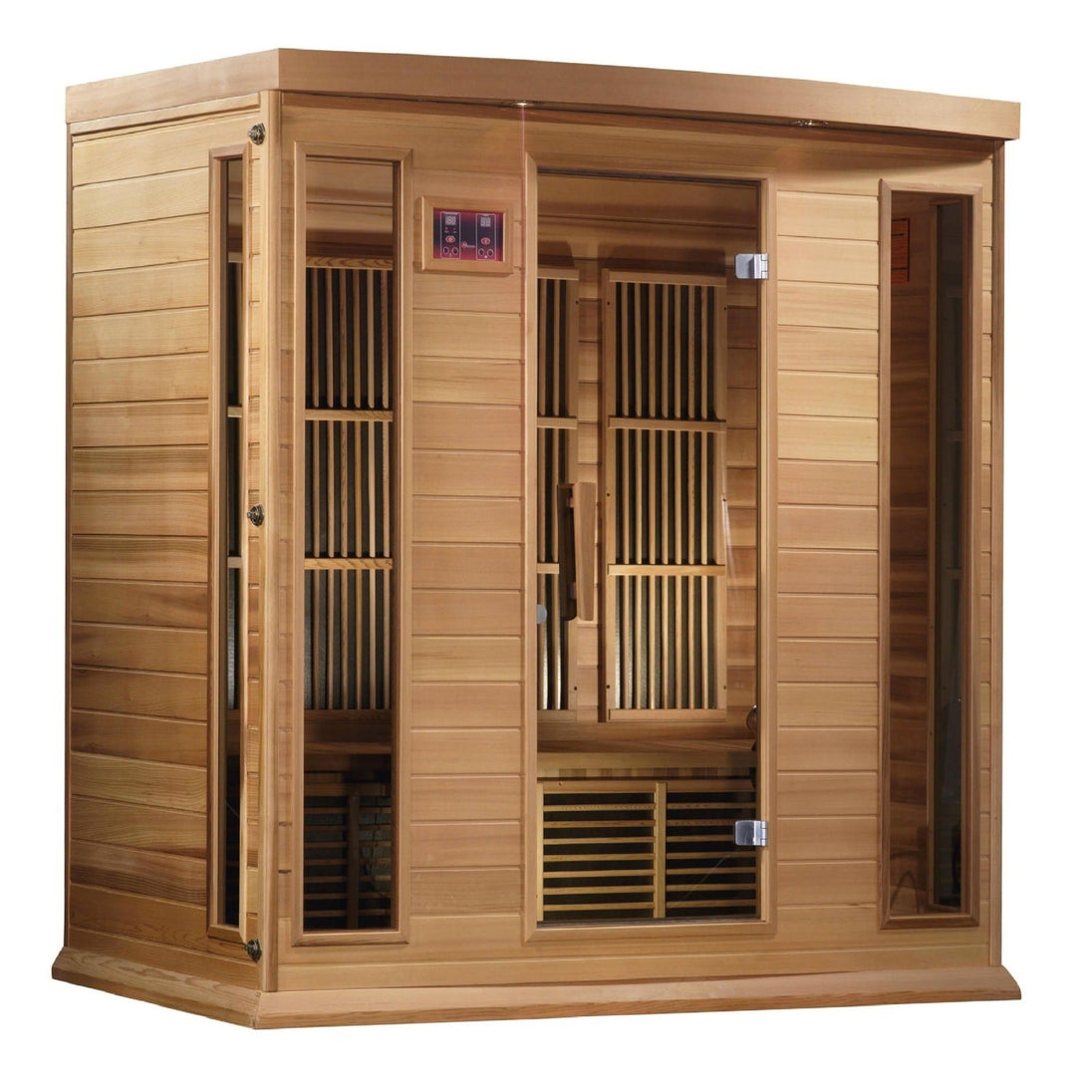 Maxxus 4-Person Low EMF (Under 8MG) FAR Infrared Sauna (Canadian Red Cedar) - MX-K406-01-CED - ShopHubDepot