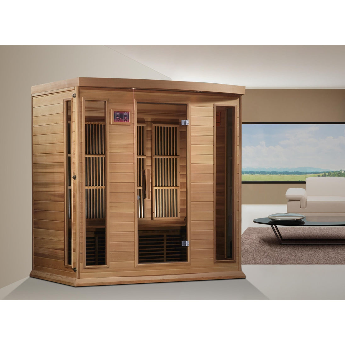 Maxxus 4-Person Low EMF Under 8MG FAR Infrared Sauna Canadian Red Cedar