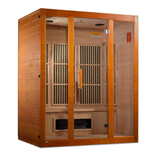 Maxxus Alpine 3-Person Low EMF (Under 8MG) FAR Infrared Sauna (Canadian Hemlock) - ShopHubDepot