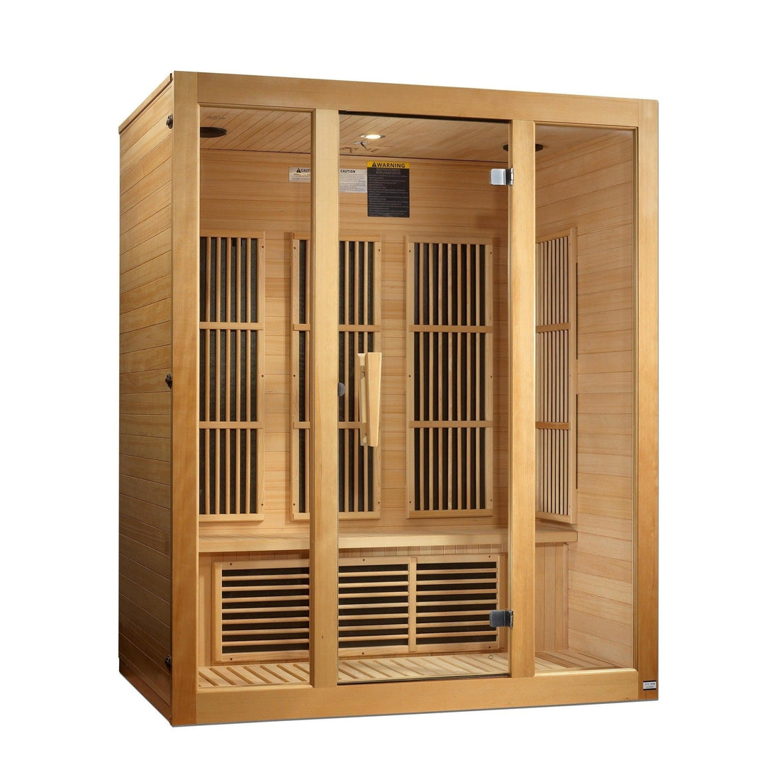 Maxxus Bellevue 3-Person Low EMF (Under 8MG) FAR Infrared Sauna (Canadian Hemlock) - ShopHubDepot