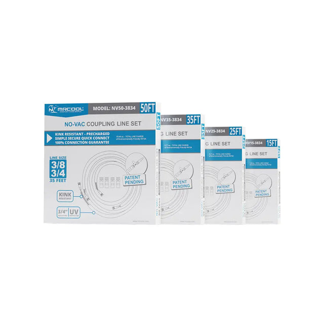 MRCOOL No-Vac Precharged Refrigerant Line Set with 3/8" and 3/4" Line Ends - 15 feet - NV15-3834 - ShopHubDepot