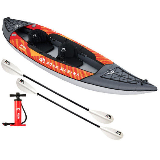 Aqua Marina Memba-390 Touring Kayak 2-person. DWF Deck. Kayak paddle included.