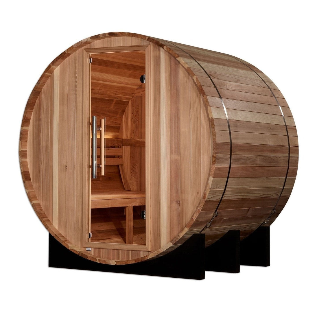 Golden Designs "St. Moritz" 2 Person Barrel Traditional Sauna - Pacific Cedar - GDI-B002-01 - ShopHubDepot