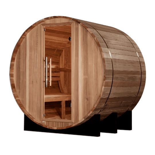 Golden Designs "St. Moritz" 2 Person Barrel Traditional Sauna - Pacific Cedar - GDI-B002-01 - ShopHubDepot
