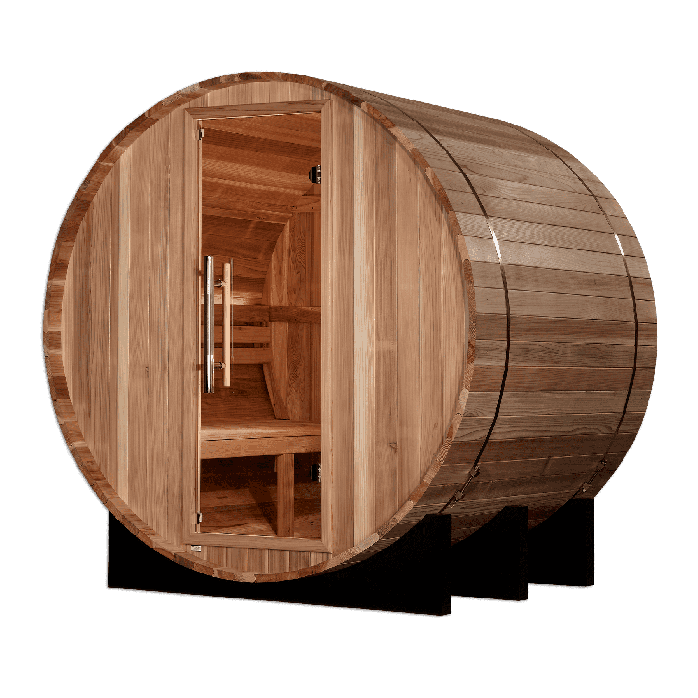 Golden Designs "St. Moritz" 2 Person Barrel Traditional Sauna - Pacific Cedar - GDI-B002-01