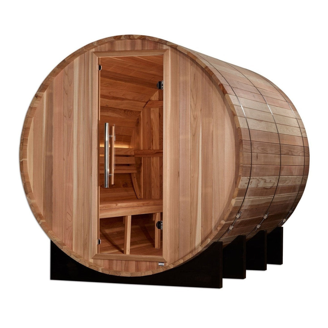 Golden Designs "Klosters" 6 Person Barrel Traditional Sauna - Pacific Cedar - GDI-B006-01 - ShopHubDepot