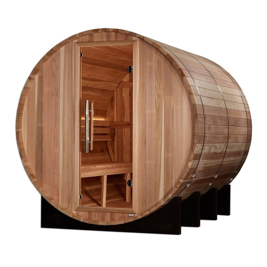 Golden Designs "Klosters" 6 Person Barrel Traditional Sauna - Pacific Cedar - GDI-B006-01 - ShopHubDepot