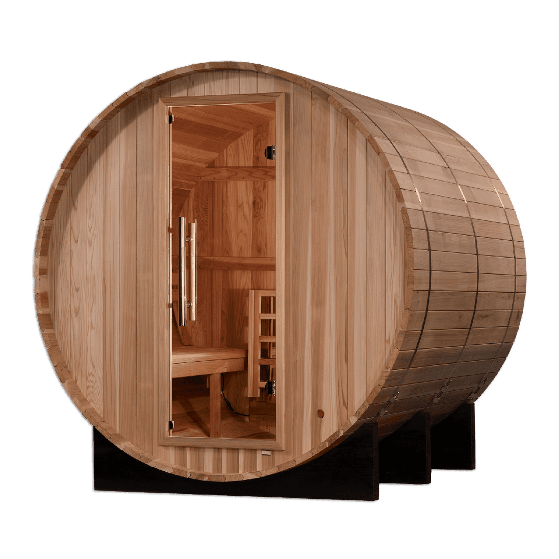 Golden Designs "Arosa" 4 Person Barrel Traditional Sauna - Pacific Cedar - GDI-B004-01 - ShopHubDepot