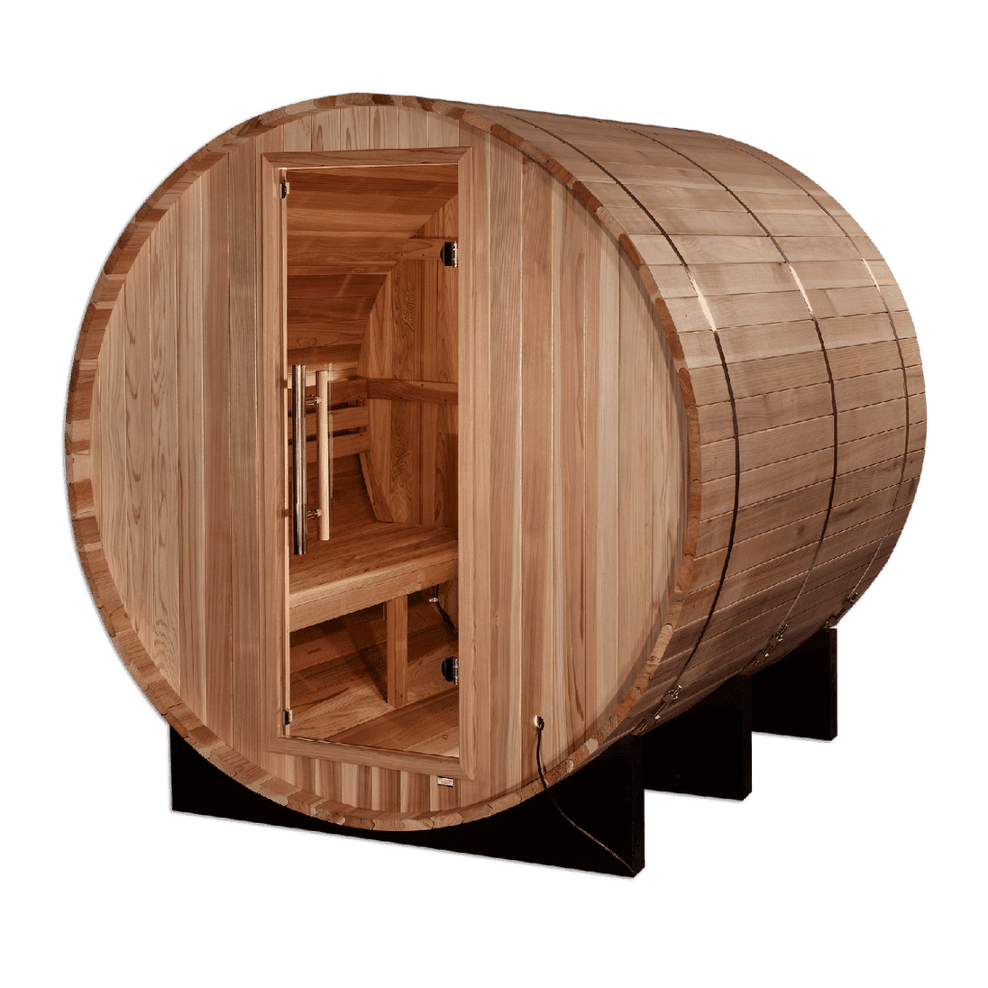 Golden Designs "Arosa" 4 Person Barrel Traditional Sauna - Pacific Cedar - GDI-B004-01 - ShopHubDepot