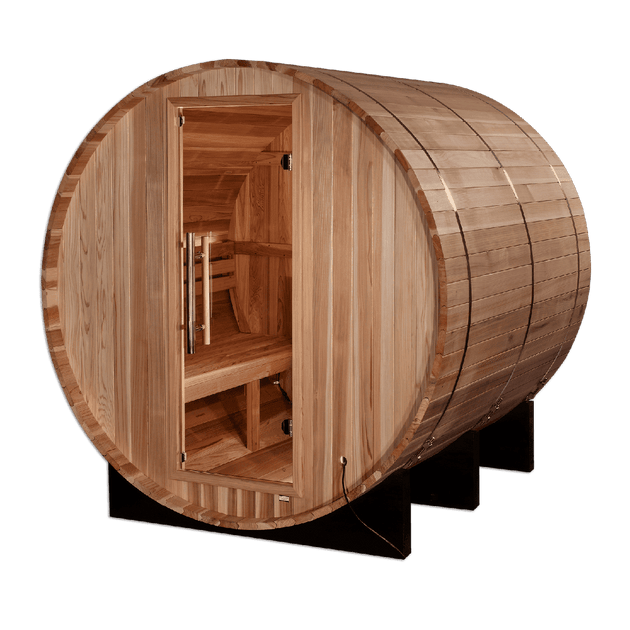 Golden Designs "Arosa" 4 Person Barrel Traditional Sauna - Pacific Cedar - GDI-B004-01