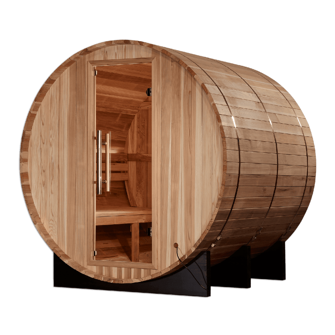 Golden Designs "Arosa" 4 Person Barrel Traditional Sauna - Pacific Cedar - GDI-B004-01 - ShopHubDepot