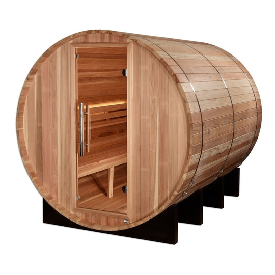 Golden Designs "Klosters" 6 Person Barrel Traditional Sauna - Pacific Cedar - GDI-B006-01 - ShopHubDepot