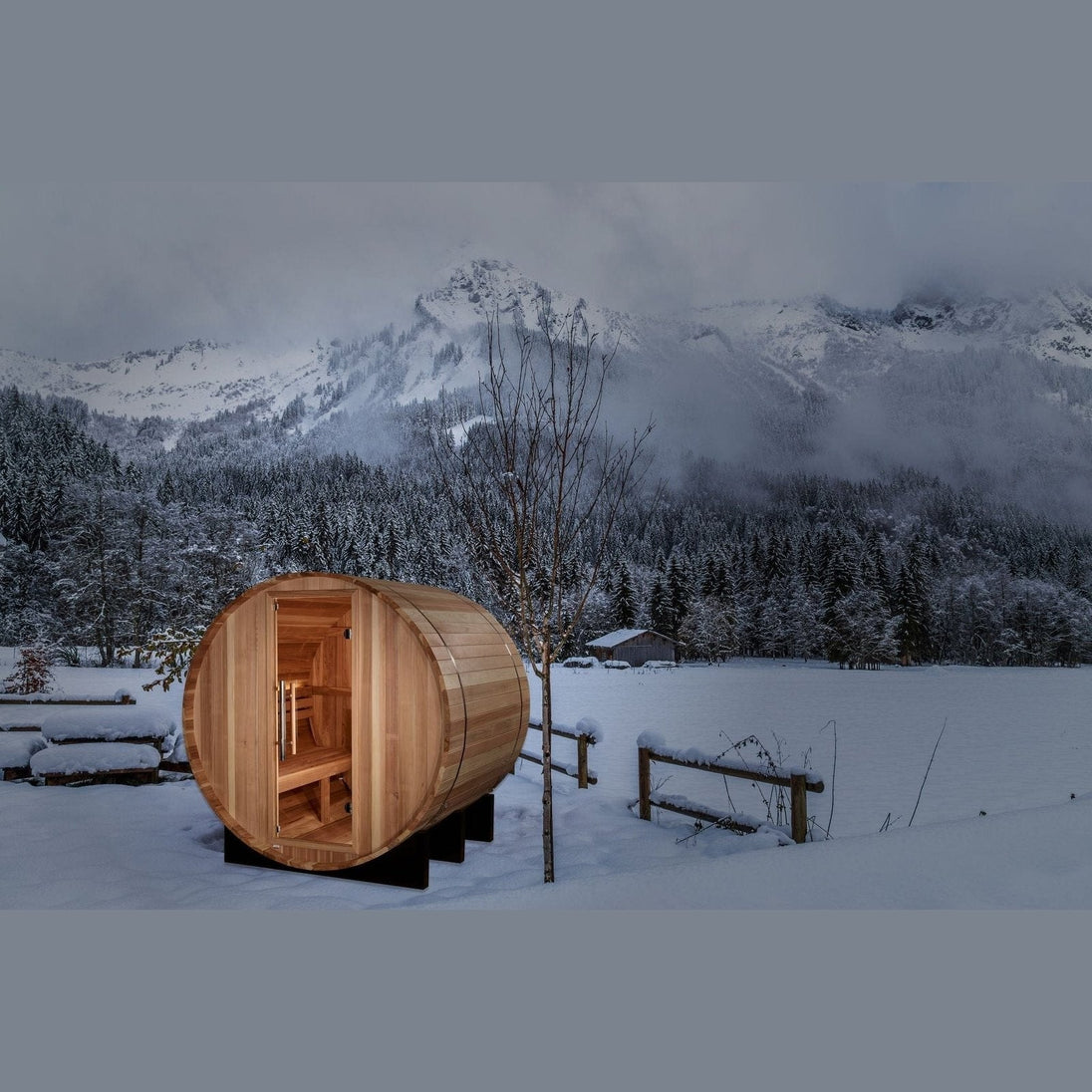 Golden Designs "St. Moritz" 2 Person Barrel Traditional Sauna - Pacific Cedar - GDI-B002-01 - ShopHubDepot