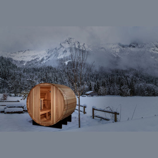 Golden Designs "St. Moritz" 2 Person Barrel Traditional Sauna - Pacific Cedar - GDI-B002-01 - ShopHubDepot