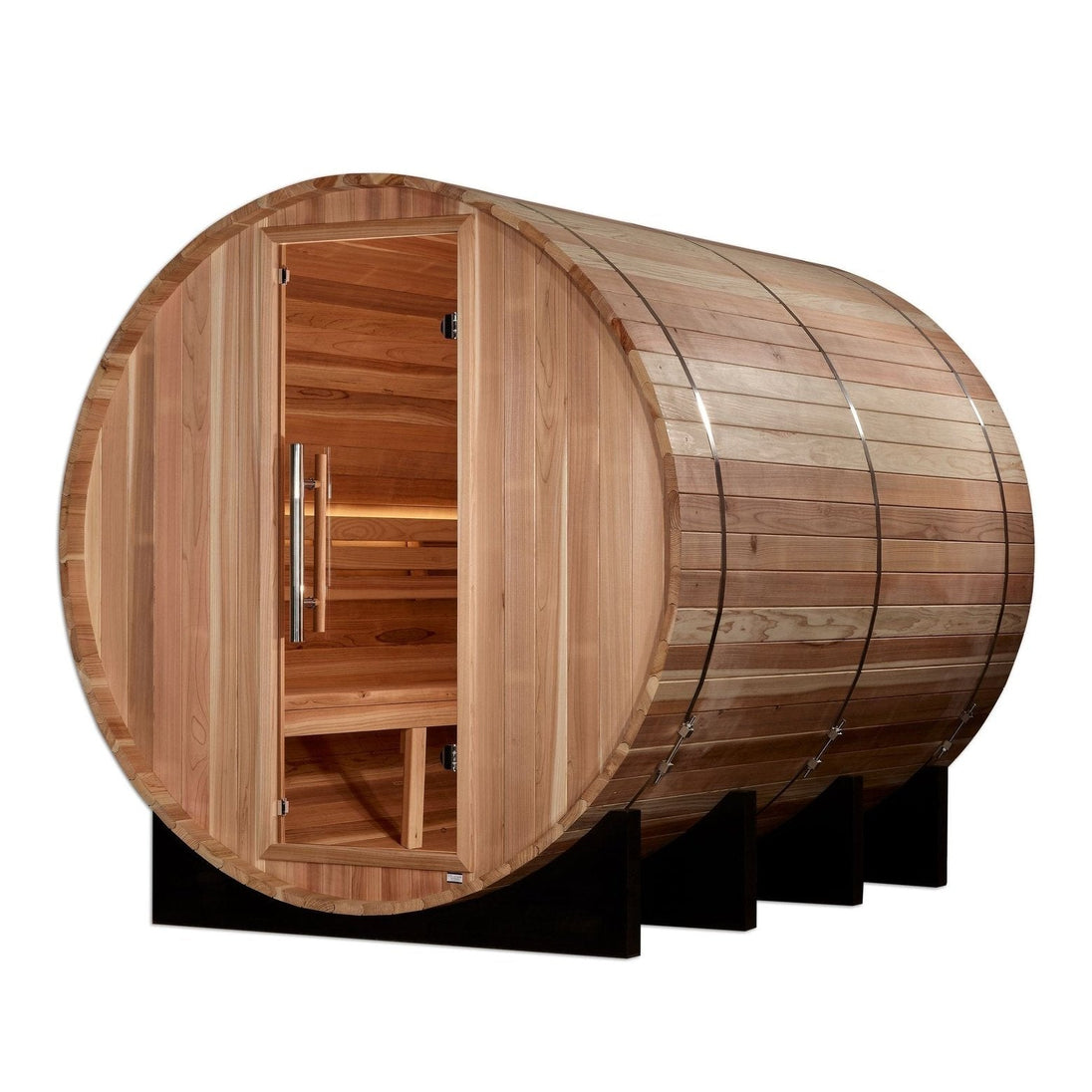 Golden Designs "Klosters" 6 Person Barrel Traditional Sauna - Pacific Cedar - GDI-B006-01 - ShopHubDepot
