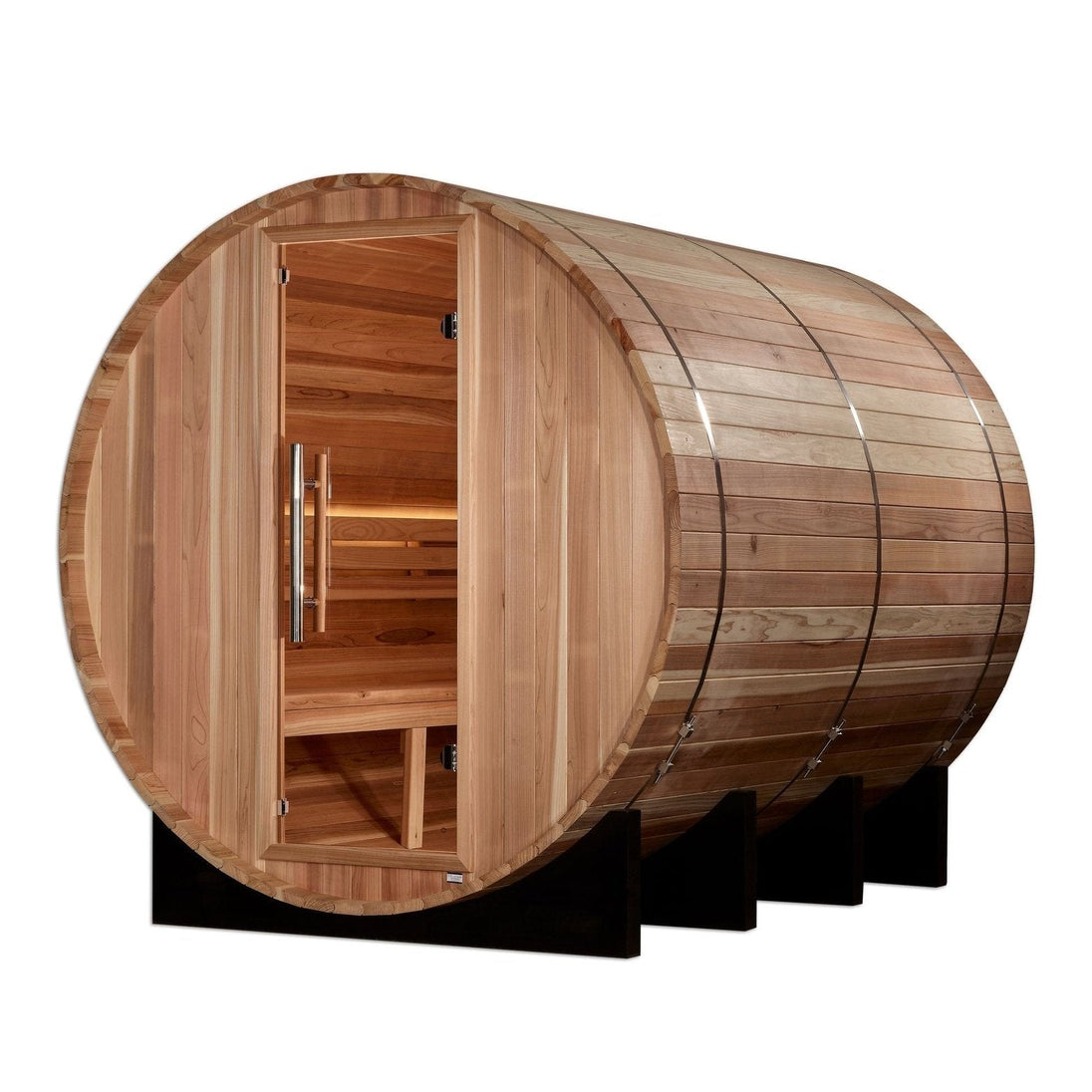 Golden Designs "Klosters" 6 Person Barrel Traditional Sauna - Pacific Cedar - GDI-B006-01