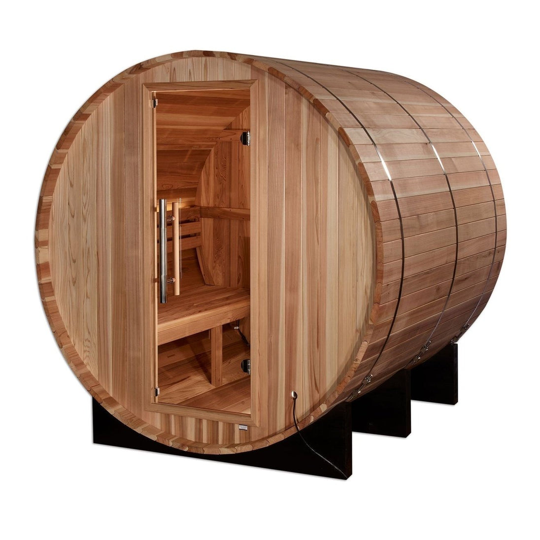 Golden Designs "Arosa" 4 Person Barrel Traditional Sauna - Pacific Cedar - GDI-B004-01 - ShopHubDepot