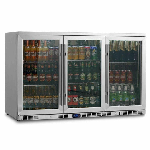 Kings Bottle 53'' Heating Glass 3 Door Large Beverage Refrigerator - KBU328M - ShopHubDepot