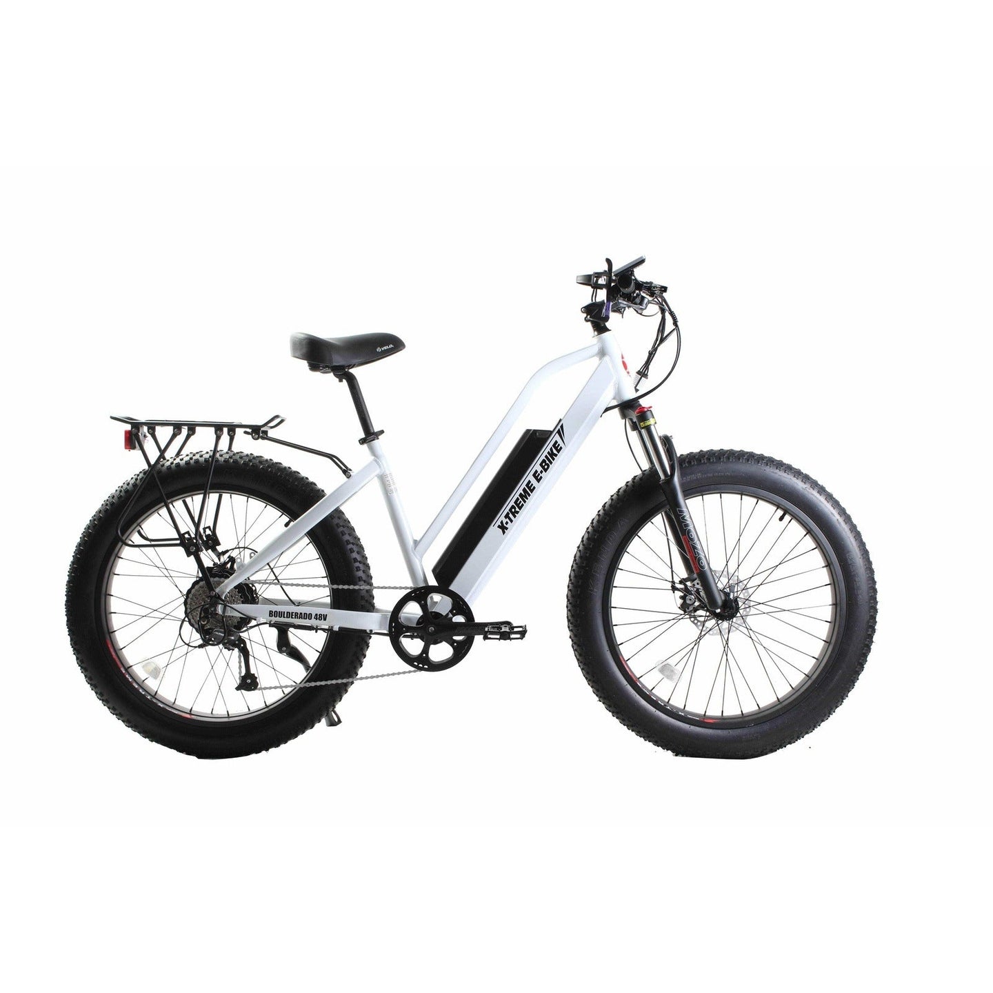 X-Treme Boulderado 48 Volt 10.4 Amp or 17 Amp Fat Tire Step-Through Electric Mountain Bicycle - ShopHubDepot