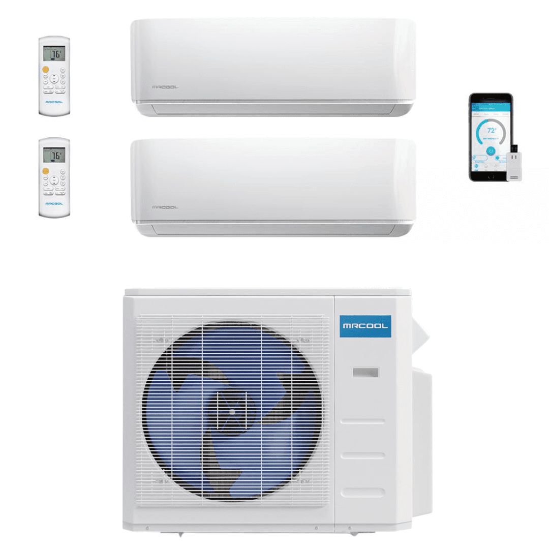 MRCOOL DIY Mini Split - 21,000 BTU 2 Zone Ductless Air Conditioner and Heat Pump, DIY-B-218HP0912 - ShopHubDepot