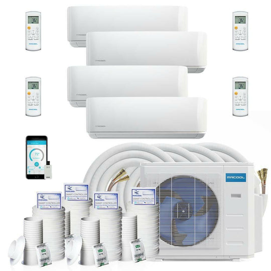 MRCOOL DIY Mini Split - 42,000 BTU 4 Zone Ductless Air Conditioner and Heat Pump with 25 ft. Install Kit, DIYM436HPW02C84 - ShopHubDepot